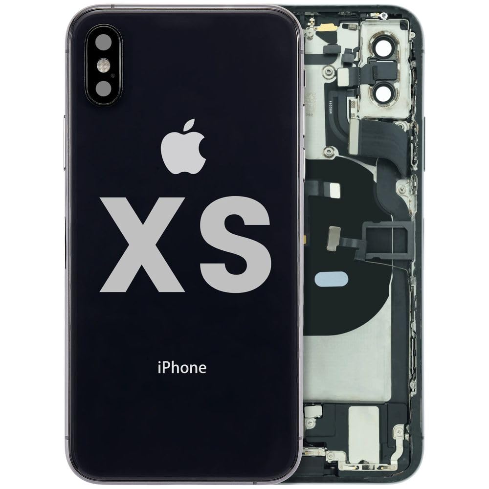 Mobile TM Compatible avec Back Housing W/Charging Port Flex and Small Components Pre-Installed for iPhone XS (Used OEM Pull: Grade B) (Space Gray)