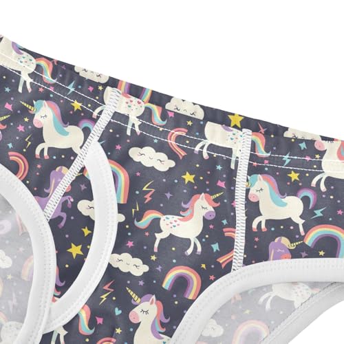 ODAWA Unicorns Rainbows Purple Toddler Briefs Cotton, 2T Boys Underwear4