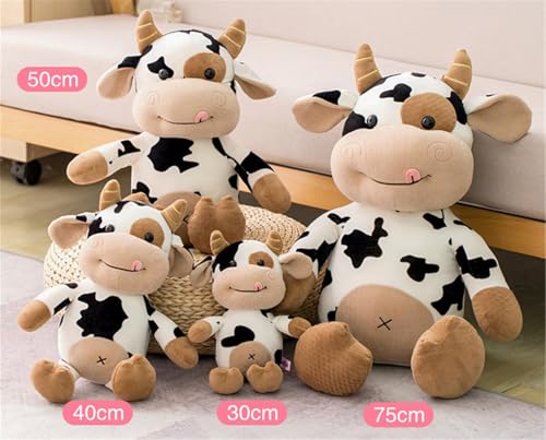 champracer Kuh Plüschtier, Plüschkuh Stofftier Flauschiges Kühe Tier Gefüllte Kuscheltier zum Kuscheln und Spielen, Toys Plüsch für Kinder & Erwachsene Weihnachten Geburtstagsgeschenk (30cm)