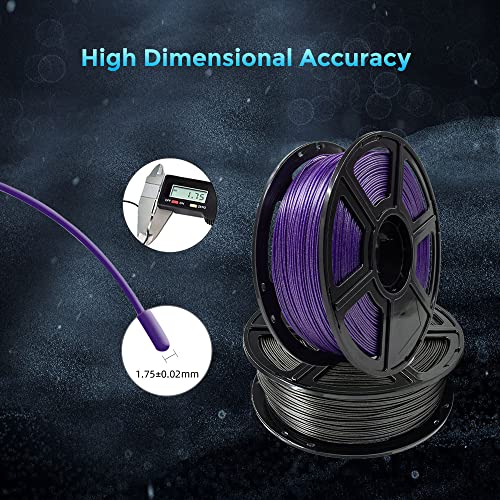 Image of FLASHFORGE 3D Printer Filament, PLA Galaxy Filament 1.75mm, 1KG Spool (2.2lbs), Dimensional Accuracy + /- 0.02mm for FDM 3D Printers, Better Tenacity & No Knotting (Purple)