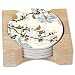 CounterArt Dogwood Branch Design Absorbent Coasters in Wooden Holder, Set of 4