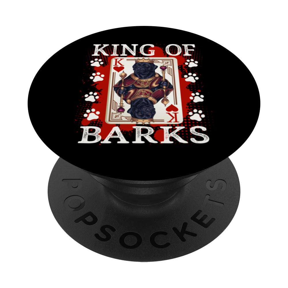 King of Barks & King of hearts Labrador Retriever Dad PopSockets Swappable PopGrip, Black