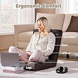 Yaheetech Floor Chair with Back Support, Comfy Floor Sofa for Adult, Floding Lounge Chair with 14 Adjustable Positions for Lounge, Gaming Reading and Meditation, Brown - Image 6