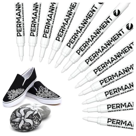 Rotuladores blancos a base de aceite, resistentes al agua, secado rápido, para dibujar piedras, madera, vidrio, cerámica, lienzo, neumáticos, textiles (12 unidades)