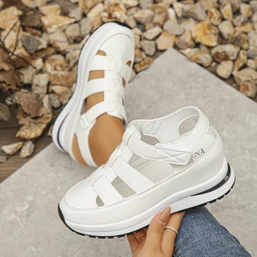 Bootara Women'S Plus Size Hollow-Out Casual Sandals, Closed Toe Thick Soled Sandals, for Outdoor Sports and Long Walks(Black,43)3