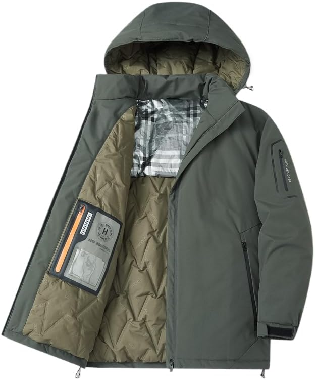 Men's Winter Jacket, Plus Size Warm Casual Down Jacket Cotton Coat