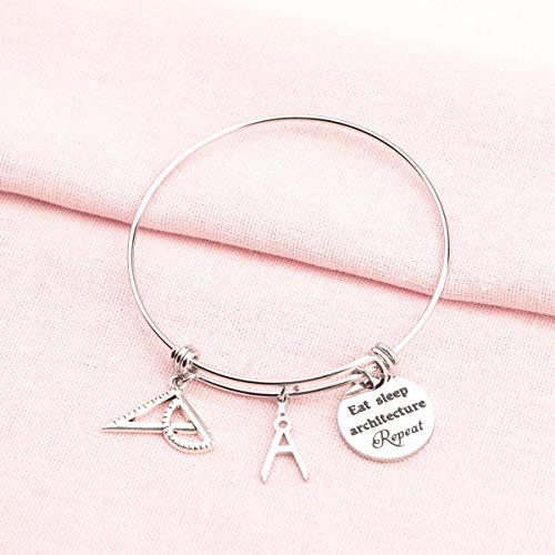 Image of ENSIANTH Architect Bracelet Architecture Gift Eat Sleep Architecture Repeat Expandable Bangle Gift for Architecture (Architect Bracelet)