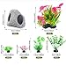 GOFYLIN Fish Tank Decorations kit, Aquarium Decor Hideaway Rock Cave x 1pc, Fish Tank Accessories Aquatic Plants x 6pcs