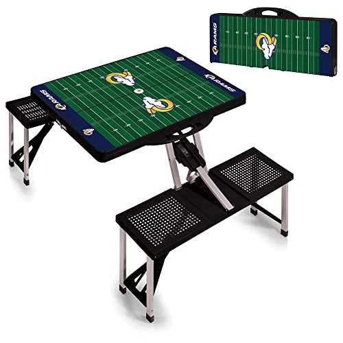 Image of Picnic TIME NFL Football Field Folding Picnic Table, Camping Table, Outdoor Table with Umbrella Hole