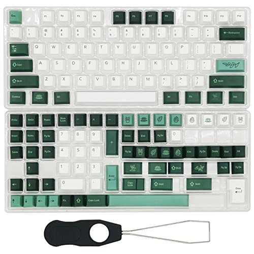 Image of Guffercty kred Custom Cherry Profile Keyboard keycap Set 144-Key Keycaps 60 Percent Sub-Dye for Mechanical Keyboards (Botanical)