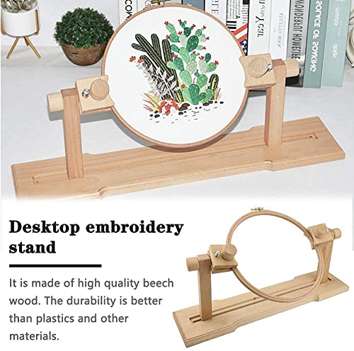Adjustable Embroidery Hoop Stand, Hands-Free Wooden Cross Stitch Stand Holder For Diy Craft Sewing, Easy Operation Lifesaver Embroidery Supplies #TOP5