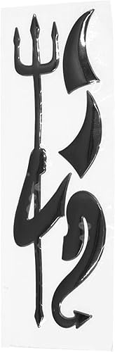 Miniatura 5 de Calcomanía reflectante 3D con diseño de cuernos de demonio para automóvil, color plateado, impermeable, autoadhesiva, decoración para automóviles,