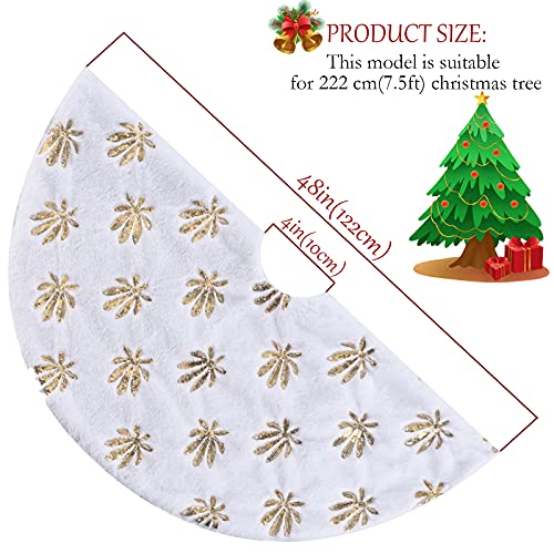 image for HmiL-U 48 Inch Large Christmas Tree Skirt,Xmas Holiday Decoration Orna