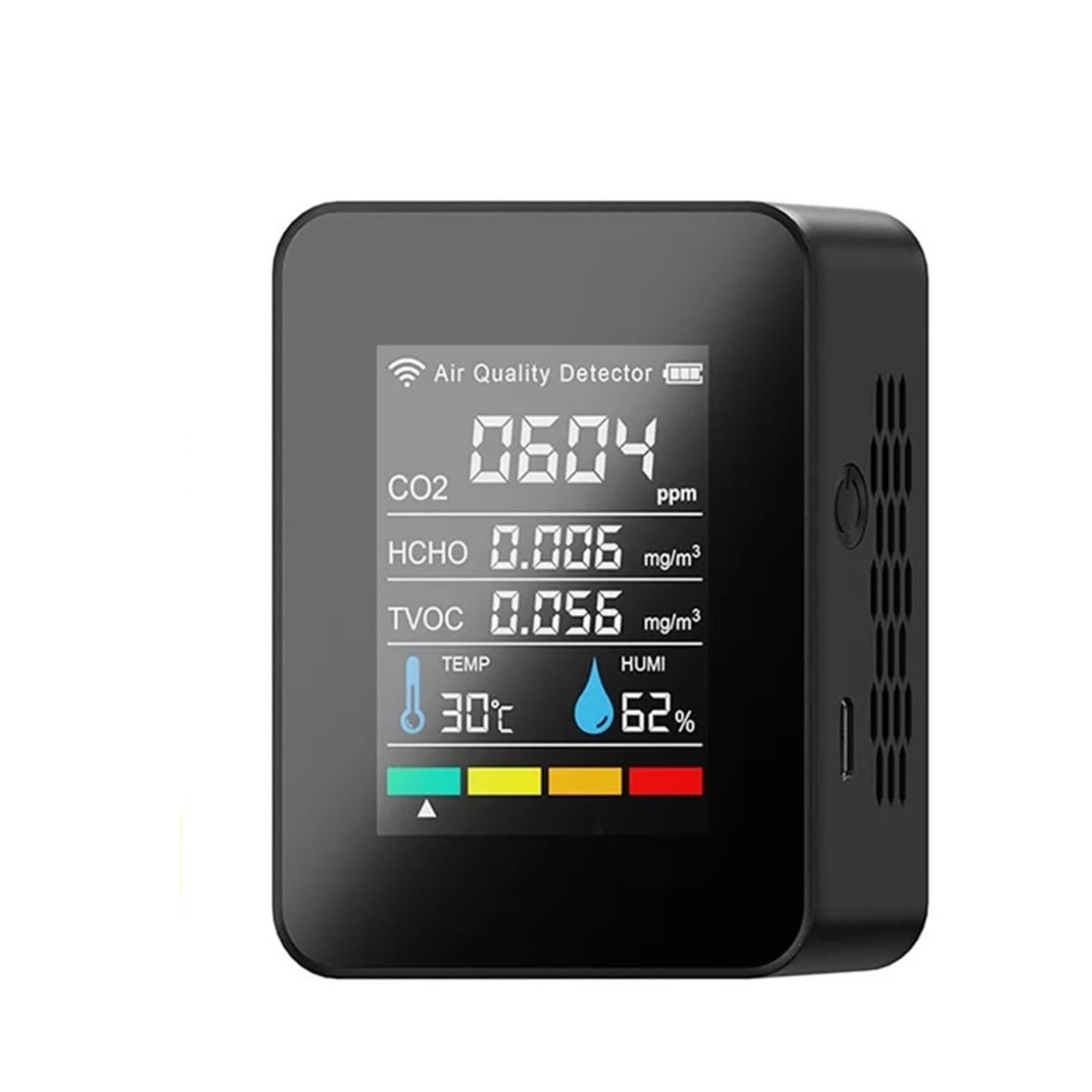 Monitor de calidad del aire, Detector De CO2 For Interiores WIFI, Monitor Calidad Del Aire 5 En 1, Probador Formaldehído HCHO TVOC, Medidor Temperatura Y Humedad, Sensor(5 in1 black)