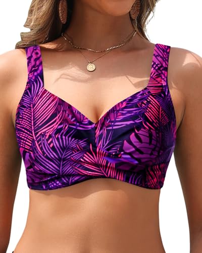 Image of Women Underwire Bikini Tops - Push Up Swim Top Only Bra Padded Bathing Suit Top 2025 Swimsuit Tops