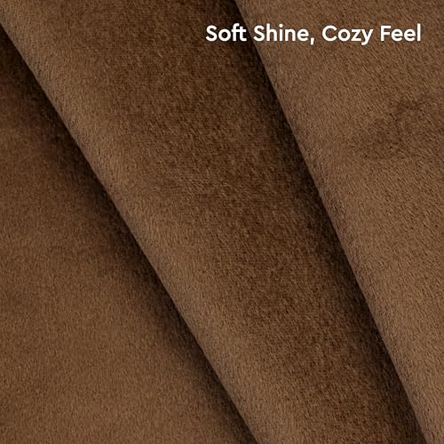 Image of Encasa XO Velvet Throw Pillow Covers 16x16 in (40x40 cm) - Brown - No Inserts, Pack of 2 Cases | Solid Plain Dyed Soft & Smooth, Square Decorative Cushion Covers for Living & Bedroom