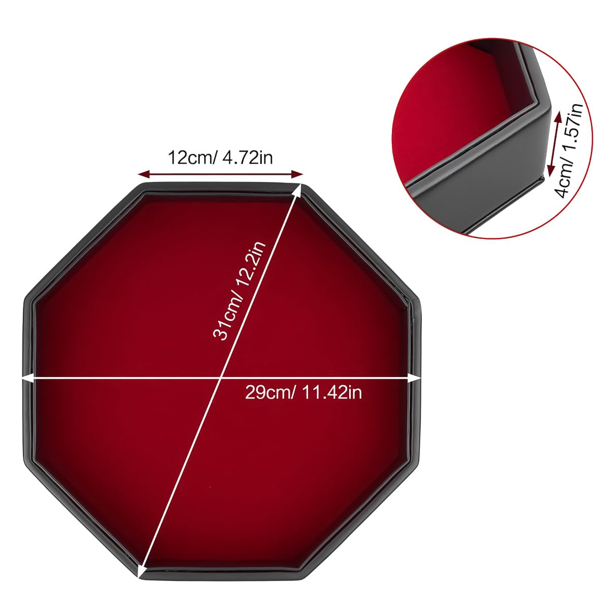 Plateau de rangement octogonal rectangulaire pour jeux de bureau, pour Dungeon Crawler