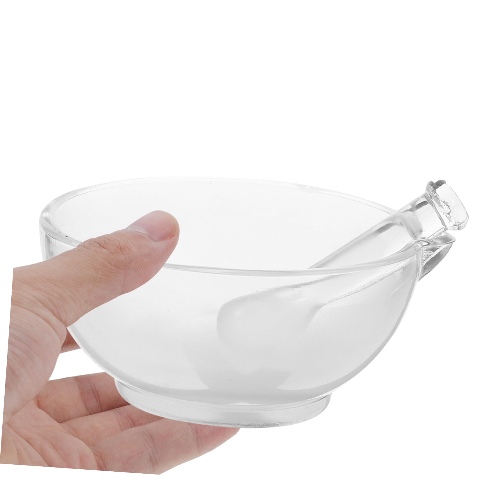 Set di mortaio e ciotola in vetro, 150 mm, con pistone antiscivolo, per laboratorio e cucina, mortaio resistente per macinare e mescolare medicinali e spezie