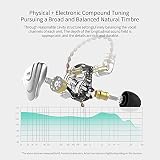 Linsoul KZ ZSX 5BA+1DD 6 Driver Hybrydowe słuchawki douszne HiFi z płytą czołową ze stopu cynku, odłączany kabel 0,75 mm 2-pinowy dla muzyków audiofilskich (bez mikrofonu, cyjan)