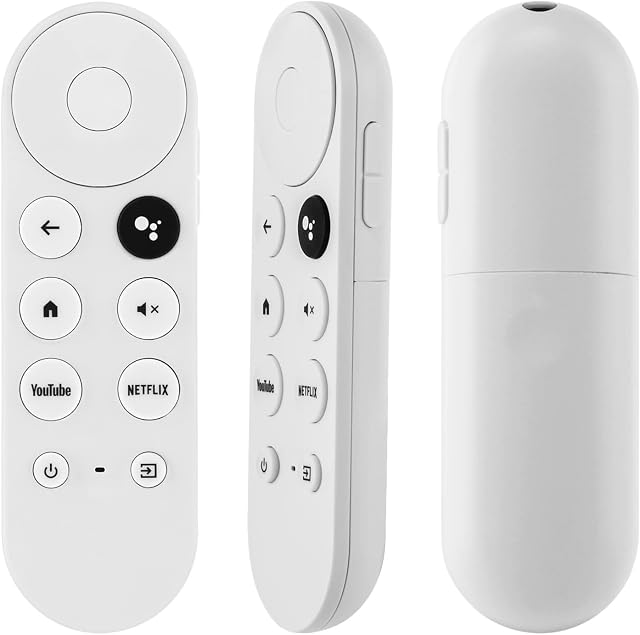 Zamiennik pilota głosowego do Google TV 4K Snow 2020, pasuje do Google Chromecast 4K Snow G9N9N GA01920, z przyciskami skrótów YouTube i NETFLIX (tylko pilot)