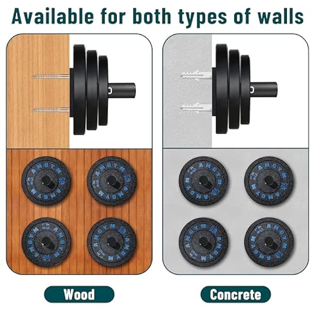 Weight Plate Holder, Wall Mounted Weight Rack Storage for Weight Plates, Home Gym Organizer