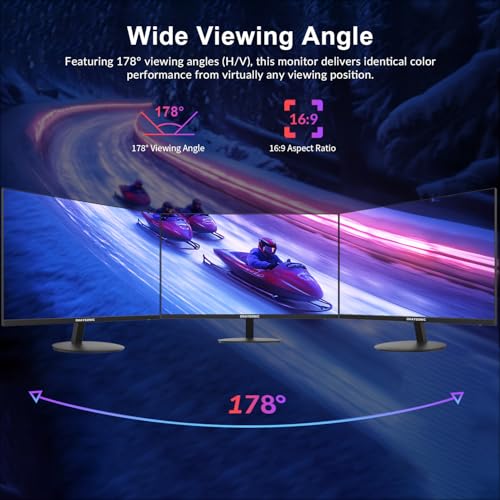 Image of 27inch Computer Monitor 100Hz, FHD 1080P Flat Monitor, HDMI VGA Inputs, FreeSync, HDR, 110% sRGB, Tilt Adjustable Frameless VESA Compatible for Office and Home