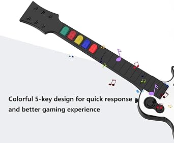 DOYO Wireless Guitar Hero Controller for PC and PS3, Guitar for Guitar Hero 3/4/5 and Rock Band 1/2 Games with Strap (5 Keys/White)