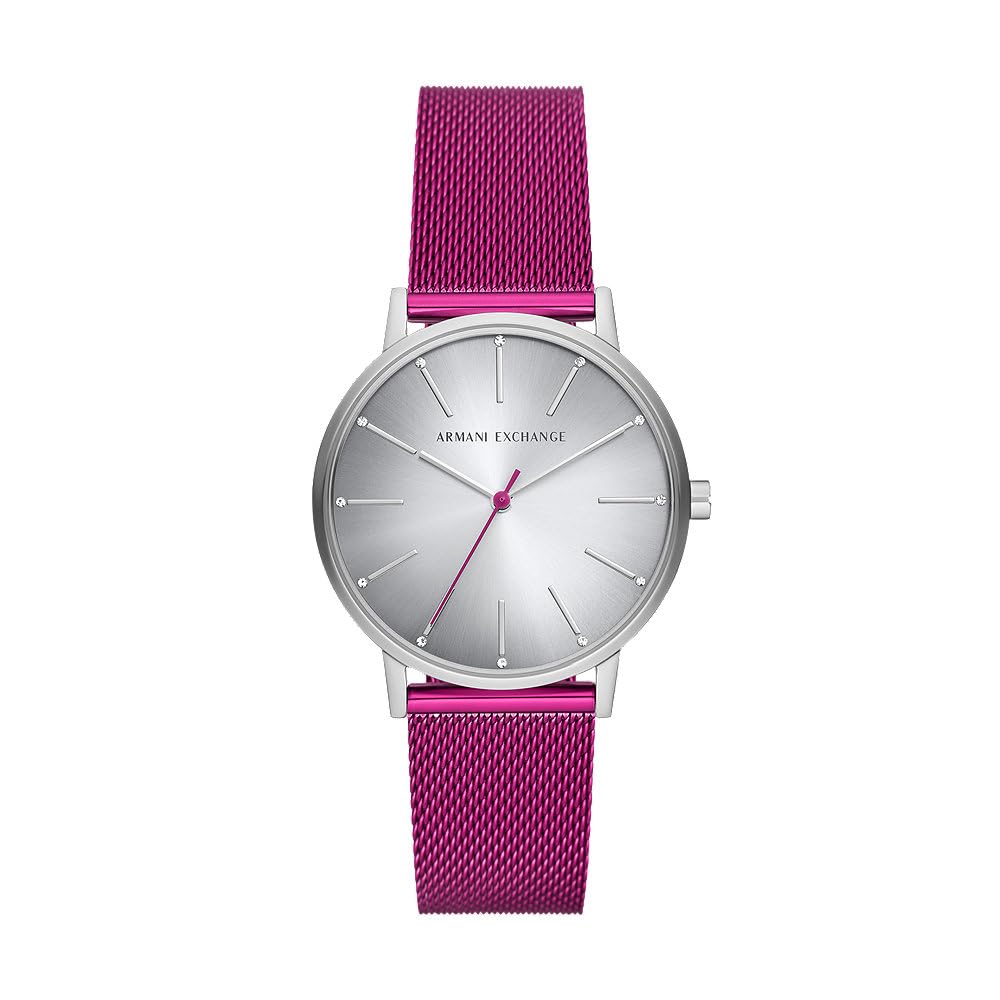Armani Exchange Orologio da donna, Movimento al quarzo a tre lancette e cassa da 36 mm con cinturino in acciaio inossidabile