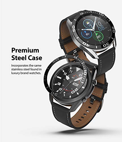 Image of Ringke Bezel Styling for Galaxy Watch 3 45mm Bezel Ring Adhesive Cover Anti Scratch Stainless Steel Protection for Galaxy Watch 3 45mm Accessory - Black [45-04]