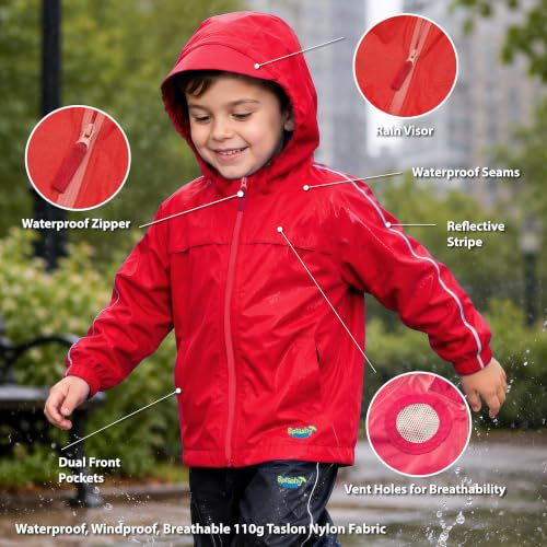 Image of Splashy Vented Waterproof Rain Jacket for Kids