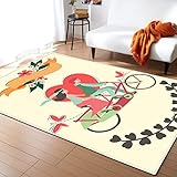 Mateju Tappeto Salotto Moderno, 3D Flanella Tappeti Camera da Letto, rug Cucina Antiscivolo Lavabile per Tavolino da Salotto,Bagno,Tappeto Bambini Cameretta (Bicicletta in Tandem,50x80cm)