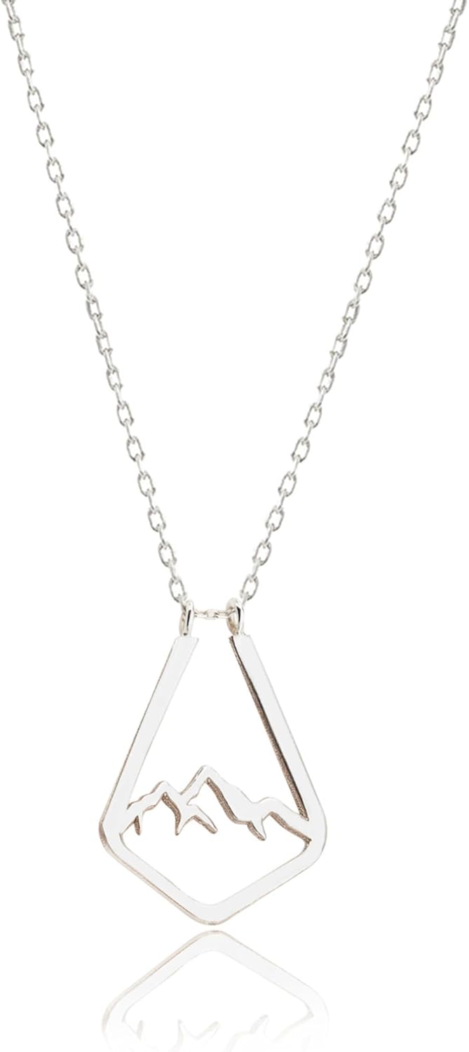 Ring Holder Necklace 14k Gold Mountain • Geometric Ring Keeper Pendant • Dainty Ring Holder for Wedding & Graduation Gifts For Her Doctor