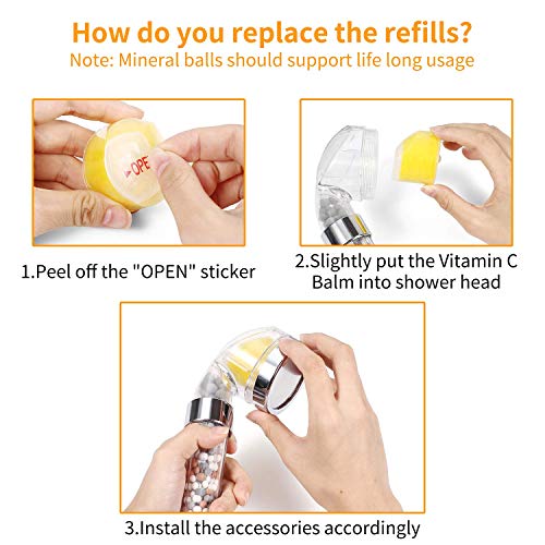 Vitamin C Filter Shower Head With Replacement Balms And Beads- Handheld High Pressure Shower Head Remove Chlorine For Hard Water Softener With Citrus Smell For Dry Skin And Hair Loss #TOP7