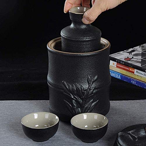 Juego de sake de cerámica esmaltada con diseño de bambú ideal para regalar 5