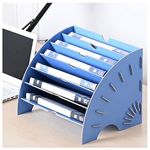 Wooden Cute Office Supplies Desk Organizer Vassoio, Supporto per Scaffali a Portabicchiere da Serre per Sterzata per Ufficio in Legno per Carta, Lettera, Posta, Rivista e Documenti6 Livelli (Rosa),