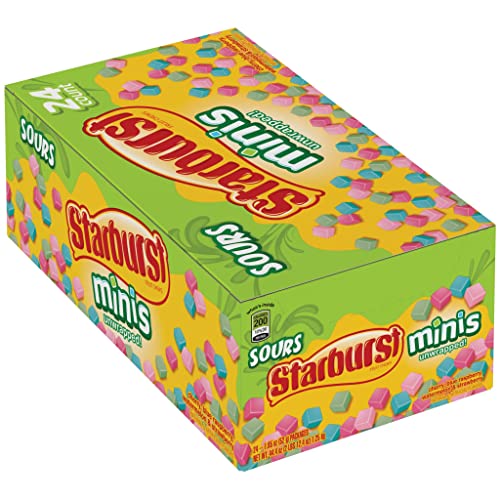 STARBURST Minis Sours Candy Sour Bulk Fruit Chews Variety Box 1.85oz, 24 Pk - image 1