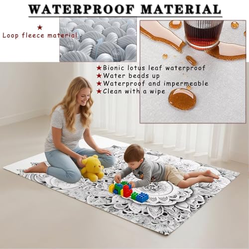 Tapis de couloir mandala 70x140cm lavable et antidérapant moderne