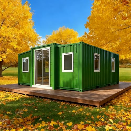 Expandable Prefab Tiny Home with 2-3 Bedrooms, Bathroom & Kitchen – Foldable Container House for Adults, Portable Modular Prefabricated House for Living, Office, or Rental Use