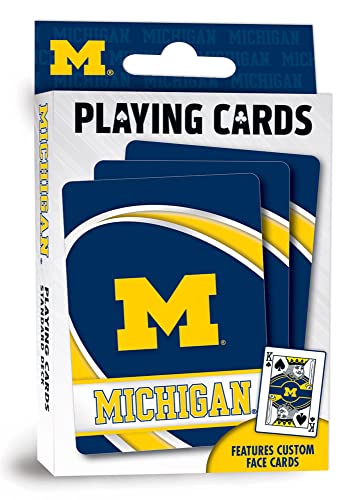 Image of Masterpieces NCAA Michigan Wolverines, Playing Cards - Premium Quality, Educational, and Fun Activity for Kids and Families - Great Gift Idea for Holidays, Birthdays, and Everyday Playtime