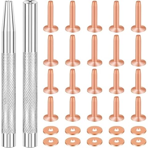 SelfTek 20Pack Copper Rivets and Burrs Cover