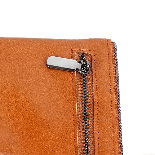PU Leather Long Women Wallet RFID Blocking Purse Credit Card Clutch Female Long Retro Handbag Earthy Yellow Large Capacity Fashionable Design Ideal Gift for Women on Special4