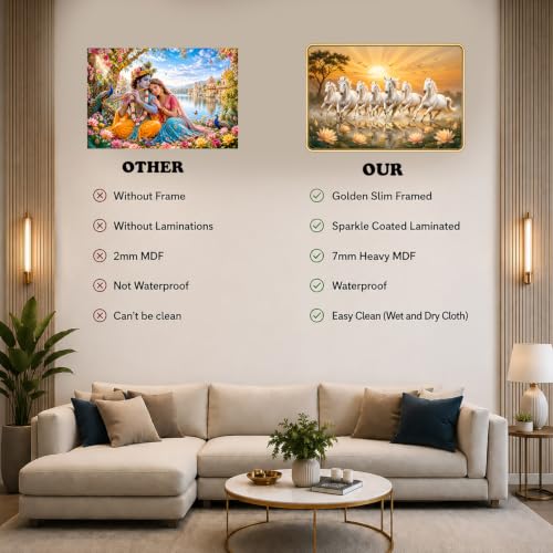 Image of 7 Running Horses Vastu Photo Frame, 16x24 Inch