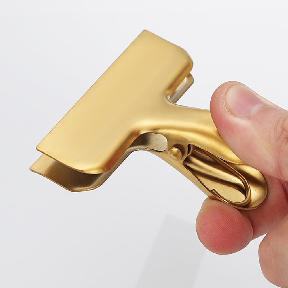 Blausky 4 stuks grote metalen clips, sluitklemmen van 430 roestvrij staal, bulldog clips, bestandsklemmen, zakclips om vers te houden, sluitclips voor voedselzakjes, 7,5 x 12 cm, goud Blausky 4 stuks grote metalen clips, sluitklemmen van 430 roestvrij staal, bulldog clips, bestandsklemmen, zakclips om vers te houden, sluitclips voor voedselzakjes, 7,5 x 12 cm, goud