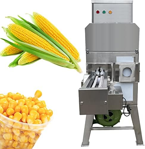 TXMACHINE full automatic corn thresher machine commercial threshing corn machine stainless steel sweet Corn Sheller Machine Sweet Corn Separator Husking Peeler depth adjustable (220V)
