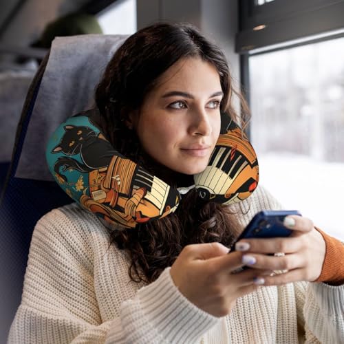 Almohada de viaje espuma viscoelástica negra tamaño único miniatura 5
