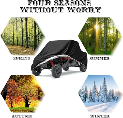 Image of NEVERLAND UTV Covers Heavy Duty, 300D UTV Cover 2-3 Seater All-Weather Protection, Side by Side Cover Waterproof Outdoor Storage Windproof Compatible with Honda Pioneer Polaris Ranger 114 inchx 65 inchx 73 inch