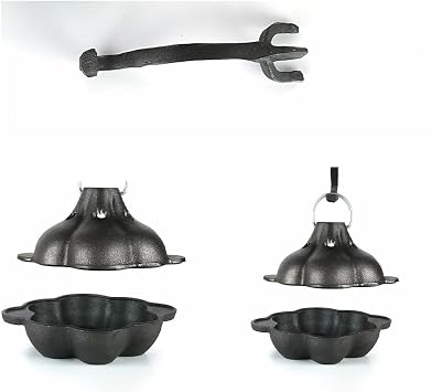 Large Smoker Pan, Designed For Cast Iron Roasting, Large 3D Multi-Purpose Use, For Grills Ovens, Creates Flavored, Lid lifter