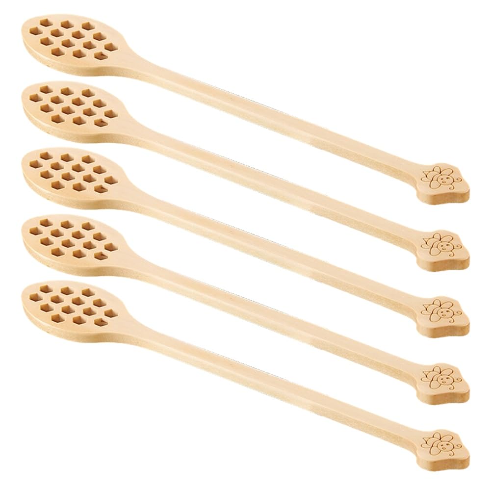 CTRLZS Wooden Stirring Spoon H-Oney Spoon Honeycomb, Stirring Stick Spoon, Hand Mixer B