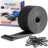 Trilancer 5m x 7.5cm 強力マジック結束バンド 10個のバックル付き – 調節可能、必要な長さにカット可能、再利用可能なストラップで、ケーブル、ホース、パイプ、自転車、荷物、キャンプ用品、パネル、フェンスなどをしっかり固定できます