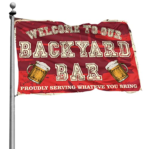Affiche décorative de qualité Welcome to Our Backyard Bar 152 x 244 cm finition soignée